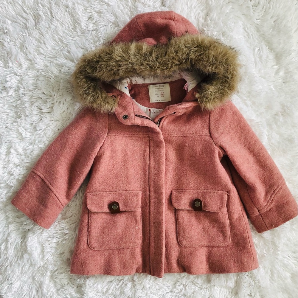 Zara Dusty Pink Wool Blend Jacket